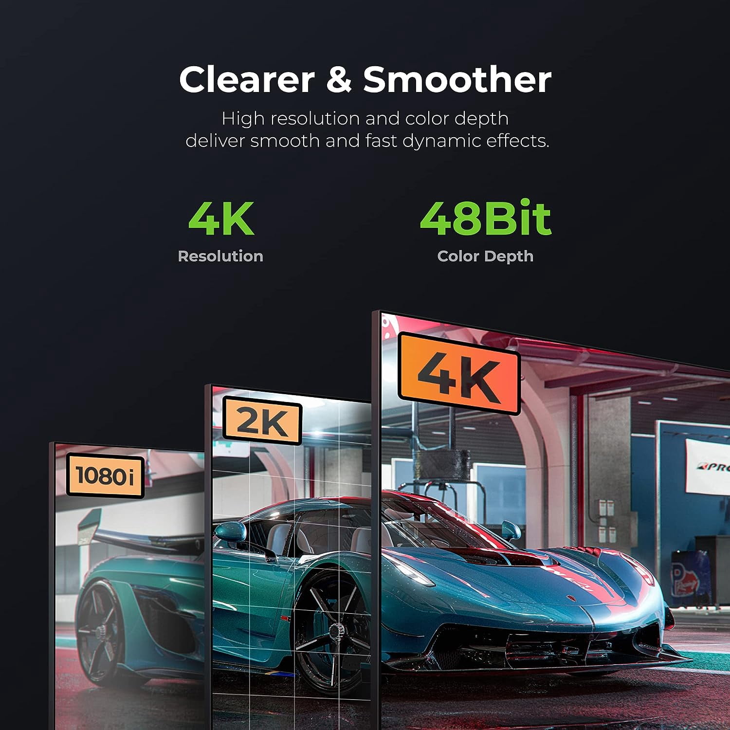 GEARit 4k HDMI Cable (100 ft) Black - In-Wall CL3 Rated with Signal Booster