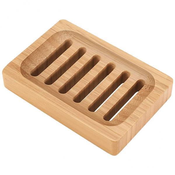 Jaboneras de Bambú Sunnimix Bandeja de Madera Limpia para Ducha y Encimeras de Cocina 2 Piezas