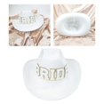 thumbnail image 2 of Simple Stitch BRIDE Letter Sunproof Hat Cosplay Party Jazz Hat Adjustment Rope Bride Cowboy Hat Top Hat with Large Brim, 2 of 4