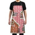 thumbnail image 4 of Yayeee Chief Kitchen Apron with Pockets for Cooking Water Resistant Unisex Adjustable Neck Strap, Brown Gingerbread Houses, 4 of 7
