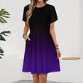 thumbnail image 2 of Black And Purple Gradient Dress Summer Street Style Dresses Female Short Sleeve Printed Sundress, 2 of 7