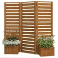 thumbnail image 6 of 65" Wooden Planting Frame, Modern Outdoor Elevated Planter Garden Box, Flower Shelf, Lattice Raised Garden Bed for Gardens, Balconies, Courtyards, Brown, 6 of 7