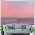 thumbnail image 4 of PRATYUS Pink Ocean Tapestry Beach Tapestry Pink Sea Sky Moon Tapestries Wall Hanging for Teen Girl Women Bedroom College Dorm Living Room Aesthetic Decoration Painting, 4 of 6