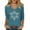 AW1 Dark Blue, variant on Christmas Women Tops Black V-Neck Snowflake Print Outdoor Tee Relaxed 3/4 Sleeve T-Shirts