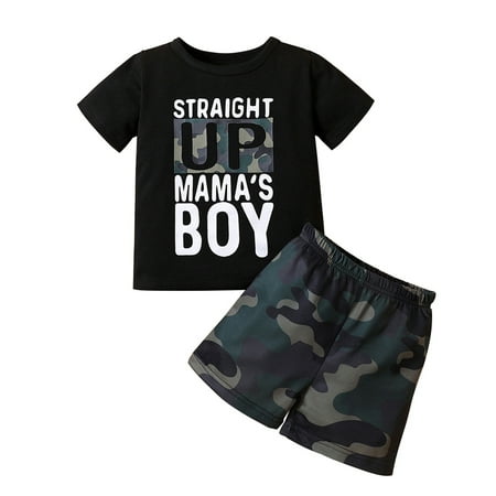 

Summer Toddler Boys Short Sleeve Prints Tops Camouflage Shorts Two Piece Outfits Set For Kids Clothes New Born Baby Stuff for Boys