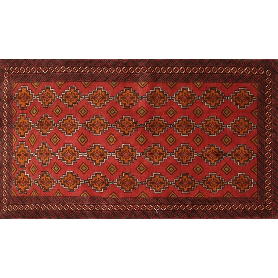 Ahgly Company Indoor Rectangle Traditional Fire Brick Red Southwestern Area Rugs, 2' x 5'