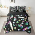 thumbnail image 2 of Feelyou Kawaii Baseball Print Bedding Comforter Set 7-Piece, Cartoon Stars Seashell Fish King Bedding Sets, Cute Cartoon Reversible Bed Sheets, Super Cozy Room Decor, 2 of 7