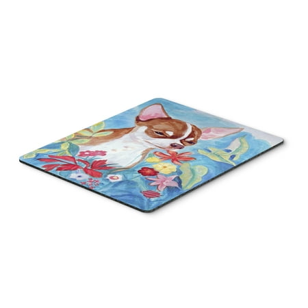 Chihuahua in flowers Mouse Pad, Hot Pad or Trivet