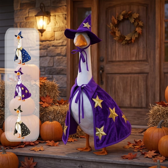 Thanksgiving Halloween Porch Goose Outfits 23 Inch Polyester Costume Hat Set for Outdoor Porch Decor Festive Goose Clothes for Family Garden Multicolor by MPOISVA