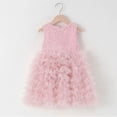 thumbnail image 5 of Zanarzt Baby Tutu Dress Toddler Girls Birthday Princess Dress Ruffle Sleeve Cake Smash Photo Shoot Outfit Pink,2-3 Years, 5 of 5