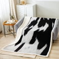 thumbnail image 2 of Milk Cow Print Fleece Blanket ,Black and White Cowhide Throw Blanket,Bull Cattle Highland Cow Blanket,Wildlife Rustic Farm Animal Skin Fuzzy Blanket 30"x40" Western Cowboy Decor, 2 of 5