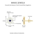 thumbnail image 6 of Rosec Jewels - Lab Grown Blue Sapphire Diamond Earrings - Flower Stud Earrings - AAAA Quality, 18K Yellow Gold, 6 of 7