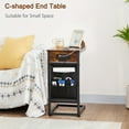 thumbnail image 3 of 1/2pcs C-Shaped End Table, Sofa Small Side Table ( with Charging Station Or Not), Sofa Table with Metal Frame for Living Room, Bedroom, Bedside, 3 of 9
