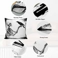 thumbnail image 5 of Throw Pillow Covers 16x16 Inch Set of 2 Crow Skull Halloween Decorative Pillow Covers Black Scary Bone Horror Cushion Cover Pillowcase for Sofa Couch Bed Home Decor, 5 of 9