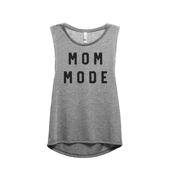 Mom Mode Women's Fashion Sleeveless Muscle Workout Yoga Tank Top Heather Grey Grey X-Large