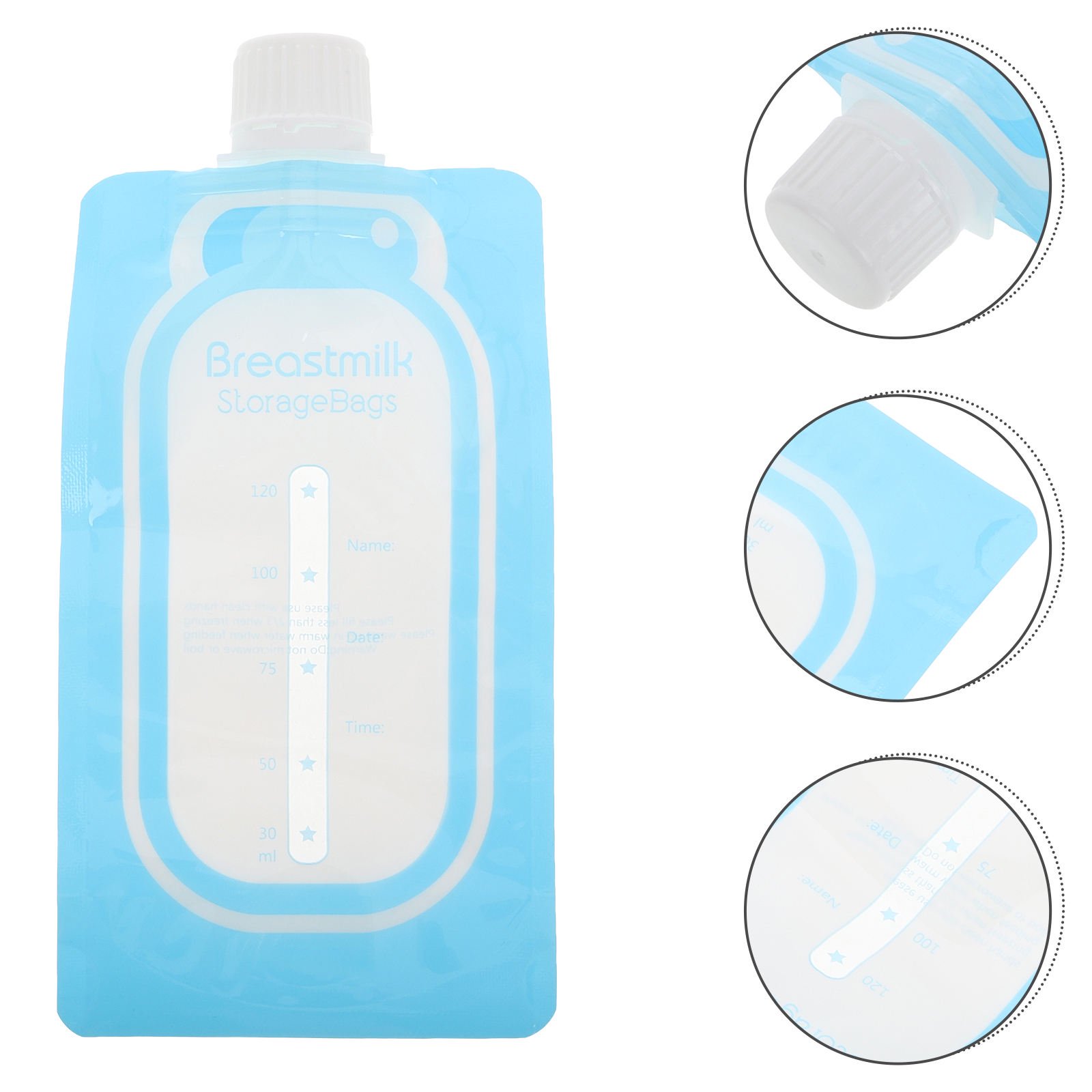 ELAYARD 22Pcs Twist Milk Storage Bags with Large Capacity and Durable Craftsmanship Sky Blue