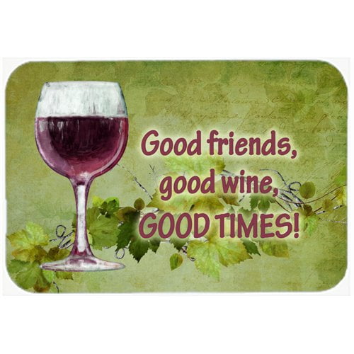 Carolines Treasures Red and White Wine on Black Doormat 24 H x 36 W Multicolor
