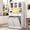 White, variant on ANPOO 72.1"H Kitchen Pantry Storage Cabinet with Power Outlets & LED light, Kitchen Double Tilt Out Trash Cabinet 13X2 Gallon Garbage Holder with Two Drawers, Freestand Laundry Sort Cabinets