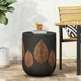 thumbnail image 2 of Duso Lightweight Concrete Outdoor Side Table, Black and Antique Copper, 2 of 6