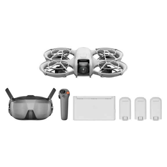 Pack DJI Neo Motion Vuela Más, dron mini con cámara 4K UHD para adultos | 135 g dron que vuela siguiéndote, despega desde la mano, seguimiento de objetivos, QuickShots, con RC Motion 3 y 3 baterías