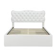 thumbnail image 7 of Queen Size Bed Frame with 4 Storage Drawers,Leather Upholstered Platform Heavy Duty Bed,Wood Slat Support,White, 7 of 7
