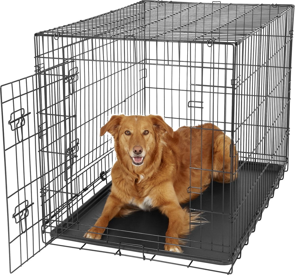 Paws Pals Wire Dog Crate with Tray Double Door 42 inch XL