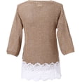 thumbnail image 2 of Richie House Women's Short Sleeve Pullover Sweater with Lace RHW2147, 2 of 2