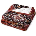 thumbnail image 6 of Bohemian Blanket Vintage Throw Blanket for Couch Bohemian style Enlarged Blanket,50”x40”Blue Oriental Medallion Sherpa Blanket Boho multiple sizes, 6 of 6
