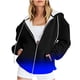 thumbnail image 2 of Sudadera con capucha de manga larga para mujer, informal, con capucha, de poliéster, con bolsillos, blusa estampada a la moda, 2 of 6