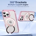thumbnail image 4 of Decase Shockproof Clear Case with 360° Ring Stand Magnetic for iPhone 16 Pro Max,Anti-Fingerprint,Military Drop Protection,Compatible with Mag-Safe,Soft Edge Translucent Slim Phone Case,Pink, 4 of 10