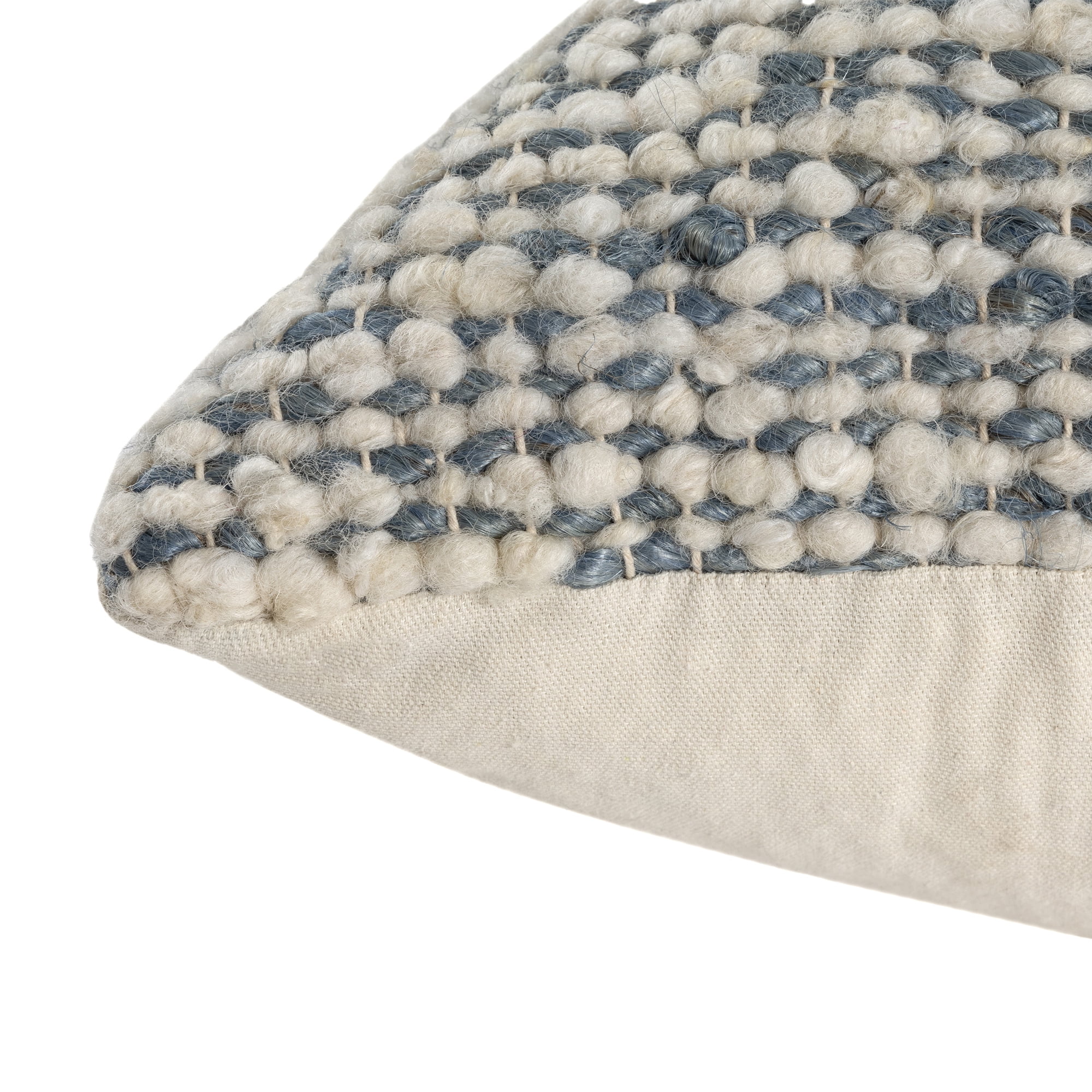 Harlow Hill Tulsa 22" x 22" Ivory/Blue Striped Wool Blend Adult Decorative Throw Pillow Cover