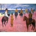 thumbnail image 2 of Gauguin, Paul 18x15 Black Ornate Wood Framed with Double Matting Museum Art Print Titled - Riders On The Beach 1902, 2 of 4