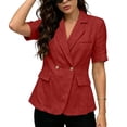 thumbnail image 4 of Hilenly Short Sleeve Blazers for Women Open Front Suit Jackets Lightweight Blazer for Work Casual, 4 of 8