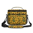 thumbnail image 2 of Sunflower Black Pattern Insulated Lunch Box for Women Men, Medium Leakproof Cooler Bag with Adjustable Strap, 10"x6.7"x8", 2 of 6