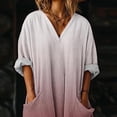 thumbnail image 6 of Gamivast Long Dresses for Women Oversized Baggy V Neck Long Sleeve Flowy Maxi Dress with Pockets Gradient Color Boho Dresses Casual Everyday Beach Dress, 6 of 7