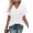 White, variant on Womens Short Sleeve Sweater Waffle Knit Tops V Neck Spring Summer T Shirts Casual Blouses Outfits Blue M