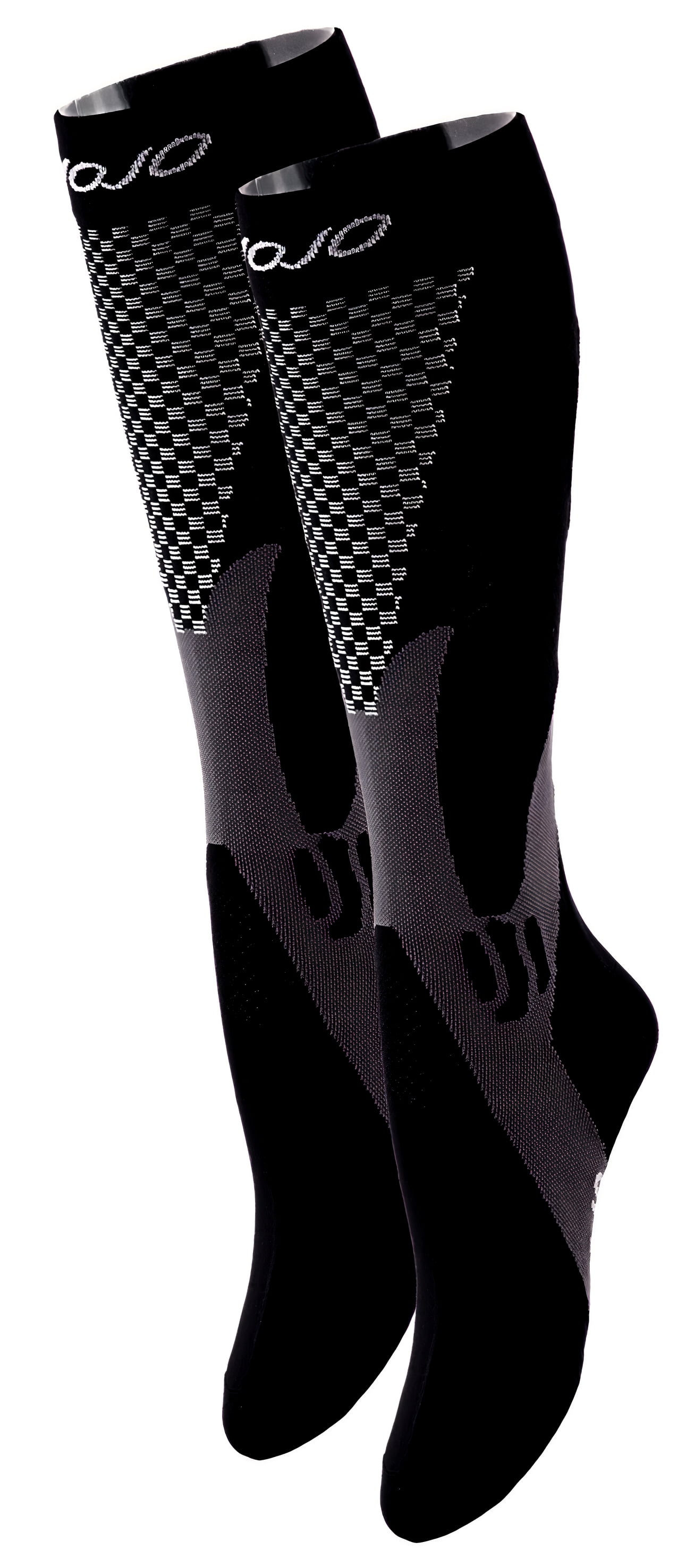 Mojo Compression Knee High Unisex 20-30mmHg with Graduated - Black, X-Large