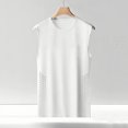 thumbnail image 5 of KPOPLK Men's Quick Dry Tank Tops Tech Performance Sleeveless T Shirts Mesh Workout Gym Muscle Running Size L,White, 5 of 6