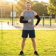 thumbnail image 4 of BRANROY Arm Sleeves for Men UV Protection with Mosquito Repellent - Compression Sleeves for Arms, UPF50+ Sun Protection Sleeves for Outdoor Cycling Golf Baseball Running,Black, 4 of 7