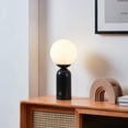 thumbnail image 5 of Brightech Mila Tall LED Table Lamp - Bedside Reading Light with Elegant Marble Base, Globe Lamp Shade - Modern Desk and Nightstand Lamp with Ambient Lighting for Bedroom, Living Room, Office - Black, 5 of 8