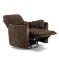 thumbnail image 4 of Furniture of America Nyra Chenille Power Swivel Glider Recliner with 2 Pillows for Living Room and Bedroom, Chocolate Brown, 4 of 17