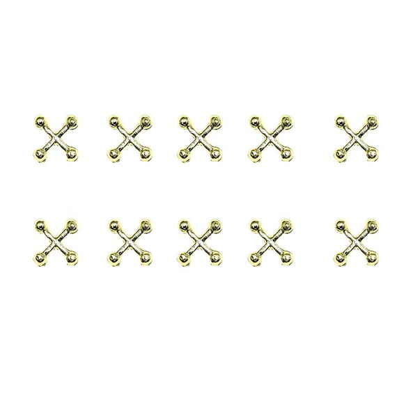 10Pcs Nail Decorations Exquisite Shape Vivid Color Stunning Visual Effect Reusable Easy to Apply Decorative Zinc Alloy 3D Cross Style Nail Decorations Photography Prop for Manicure Store
