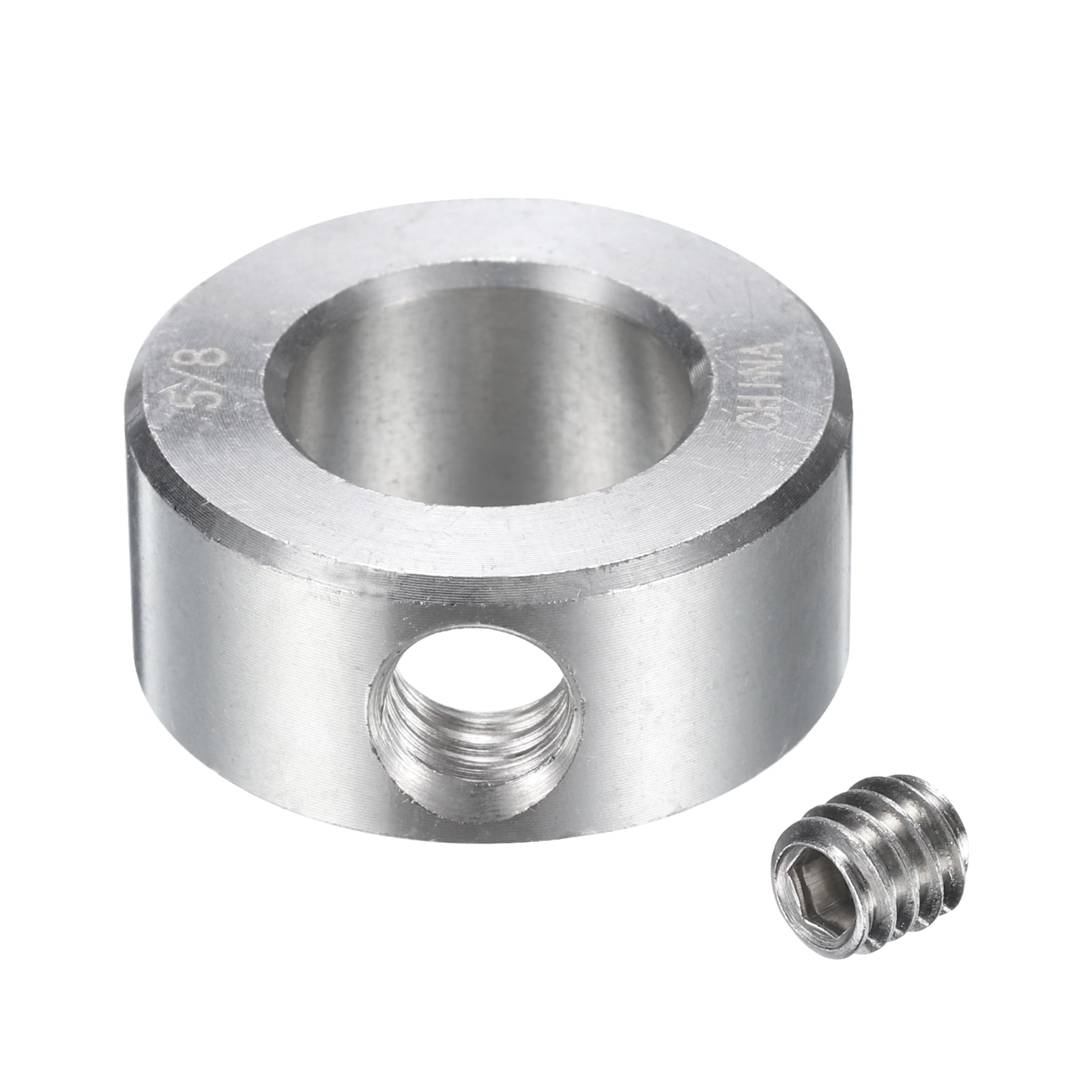 8 Pcs Set Screw Shaft Collar 5/8"Bore, 304 Stainless Steel Shaft Collars, 1-1/8"OD, 1/2"Thickness