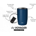 thumbnail image 2 of Tasse à Café de Voyage avec Couvercle Rabattable / Tasse à Café Glacé en Acier Inoxydable Isolée / Cadeaux pour Femmes & Hommes / Collection Voyager / 350ml / Slumberland, 2 of 4