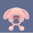thumbnail image 2 of qolati Cute Faux Fur Ear Hats Womens Pompom Winter Hat with Ear Flaps Plush Warm Soft Fleece Linen Ski Snow Skull Cap, 2 of 2