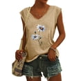 thumbnail image 2 of Women Fashion Casual Printing Shirts Short Sleeve Loose Plus Size Tee Tops V-neck Blouse, 2 of 6