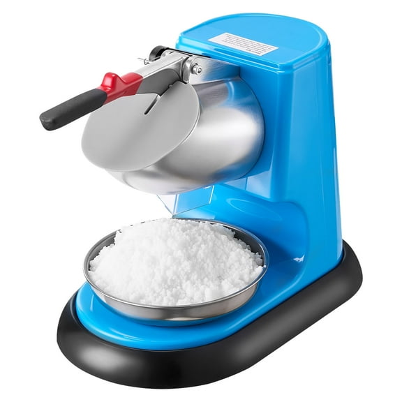 KFFKFF Electric Ice Crusher Machine, 220lbs/hr Snow Cone Maker with 4 Blades, Stainless Steel Shaved Ice Machine, 300W 1400RPM for Home and Commercial Applications, Blue