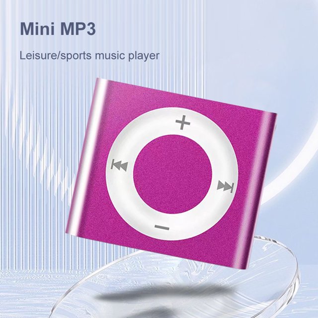 Mini reproductor de MP3 con clip con altavoz Tarjeta TF de metal 64G Expansión 180mAh (Rose Red)