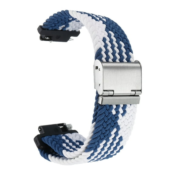 Uxcell 16mm Nylon Braided Watch Bands with Stainless Steel Buckle, Blue White