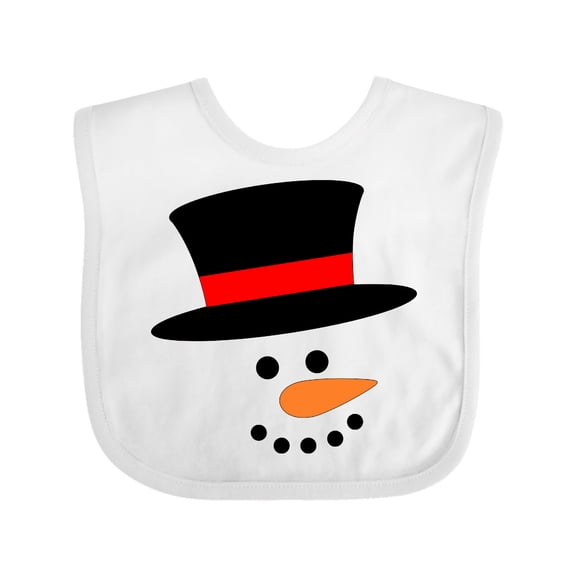 Inktastic Snowman with Top Hat and Carrot Nose Boys or Girls Baby Bib